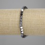 Hematite Cube Bracelet with Through-Hole 4x4 mm, 18 cm stretch