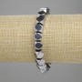 Hematite bracelet with faceted beads 8x8 mm ±, silver color, length 18 cm ±, stretch