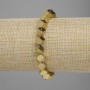 Hematite Cube Bracelet with transverse hole, 5x5, 5 mm, golden color, length 18 cm, elastic