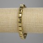 Hematite Cube Bracelet, 8x8 mm ±, Golden Color, 18 cm ±, Stretch