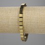 Hematite cube bracelet, 6x6 mm ±, golden color, 18 cm length ±, stretch bracelet