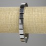 Hematite cube bracelet, 8×8 mm ±, silver color, length 18 cm ±, stretch