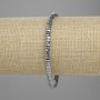 Hematite Faceted Rondelle Bracelet, diameter 4×2 mm ±, silver color, length 18 cm ±, stretch