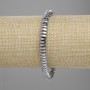 Faceted hematite rondelle bracelet, 6×2 mm diameter, silver color, length 18 cm ±, stretch
