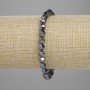 Hematite Bracelet, Faceted Beads, 6 mm Diameter, 18 cm Length, Stretch