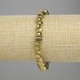 Hematite Faceted Bead Bracelet, 6–8 mm, 5×4-4 mm, gold-tone, length 18 cm ±, stretch
