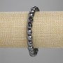 Hematite Faceted Bead Bracelet, 8 mm, length 18 cm, stretch