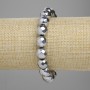 Hematite bracelet with faceted beads 10 mm ±, silver color, 18 cm length ±, stretch bracelet