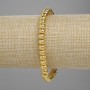 Lava Bracelet with Gold-Tone Metal Plating, Porous Rondelles 6×4.5 mm ±, Length 18 cm ±, Stretch