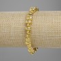 Lava Bracelet with Gold-tone Metal Coating, Porous Tumbled Beads 6.5-8.5 mm, 5x4-5 mm, Length 18 cm, Stretch