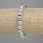 Lava bracelet with silver-plated metal finish, porous bead 8.5 mm ±, length 18 cm ±, stretch