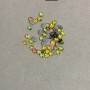 Multicolor rhinestones with cold fixation, 4 mm diameter, 300 g pack (±)