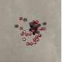 Pink rhinestones for cold-fixation, 4 mm diameter, packaging 15 g (±)