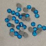 Blue rhinestones, cold-fixation, 6 mm diameter ±, pack 335 g