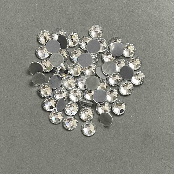 White rhinestones, cold-setting, 7.5 mm diameter, pack 260 g (±)