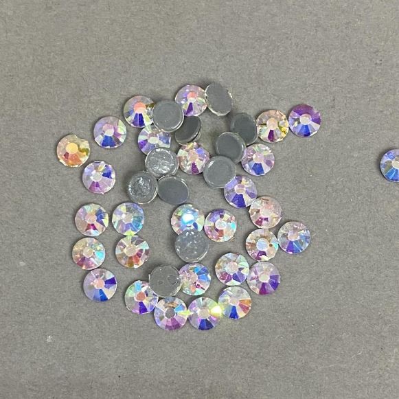 Rainbow-Colored Glue-On Rhinestones, 5 mm Diameter ±, Pack 275 g (±)