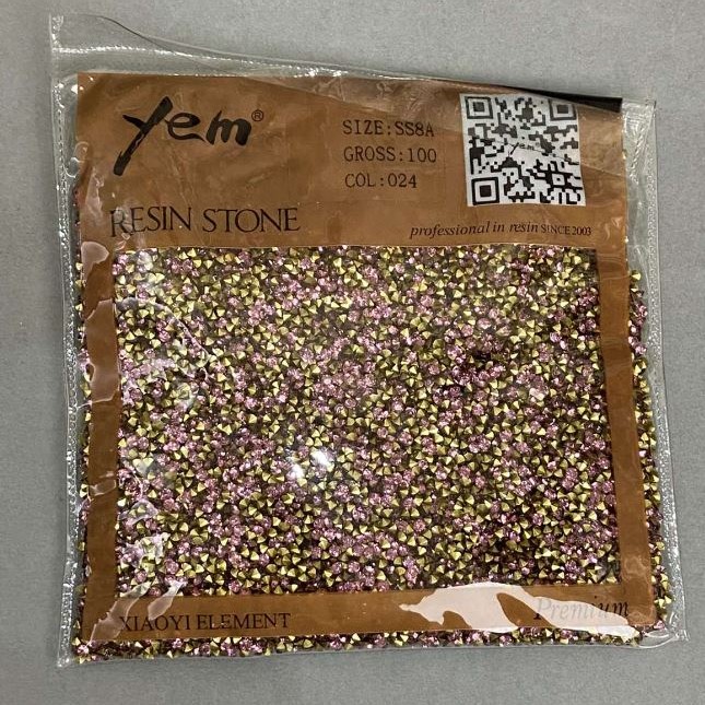 Pink rhinestones, 2 mm diameter, pack of 40 g (±)