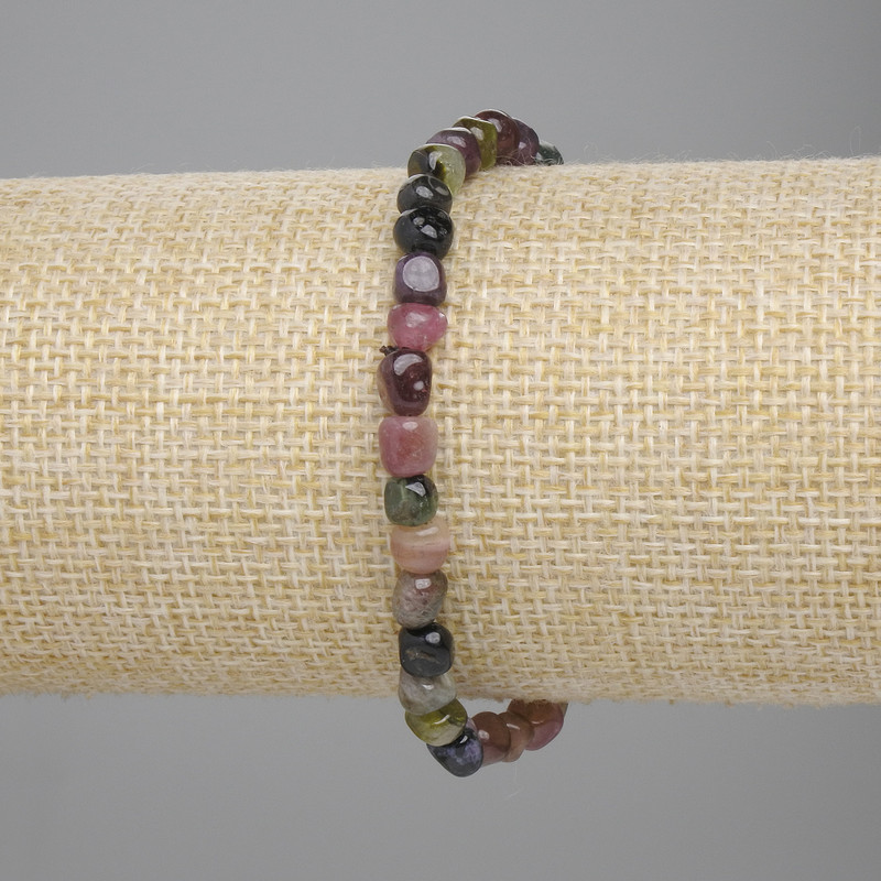 Tourmaline Faceted Bracelet 5-6×5-6 mm, 5 mm ±, length 18 cm ± stretch