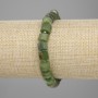 Jadeite Bracelet, Faceted Rondelle 8x5 mm, Seed Beads 3 mm ±, Length 18 cm ±, Stretch