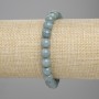 Jadeite Bracelet with Smooth Beads, 8 mm Diameter, 18 cm Length, Stretch