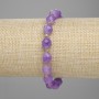 Amethyst Faceted Bead Bracelet, 10×8 mm diameter, 3 mm seed beads, length 18 cm ± stretch