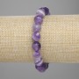 Amethyst faceted bead bracelet, 10 mm diameter, 18 cm length, stretch