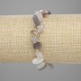 Botswana Agate Faceted Bead Bracelet with Butterfly, bead diameter 8-15×6-7 mm, 5 mm+- beads, 3 mm+- seed beads, length 18 cm+-, stretch