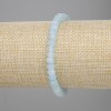 Faceted Aquamarine Bracelet, Rondelle Beads, 6x4 mm, Length 18 cm, Stretch