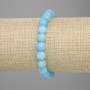 Aquamarine Bracelet with Faceted Beads, 8 mm Diameter, 18 cm Long, Stretch