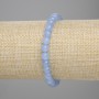 Aquamarine Bracelet with Smooth Beads, 6mm Diameter, 18cm Length, Stretch