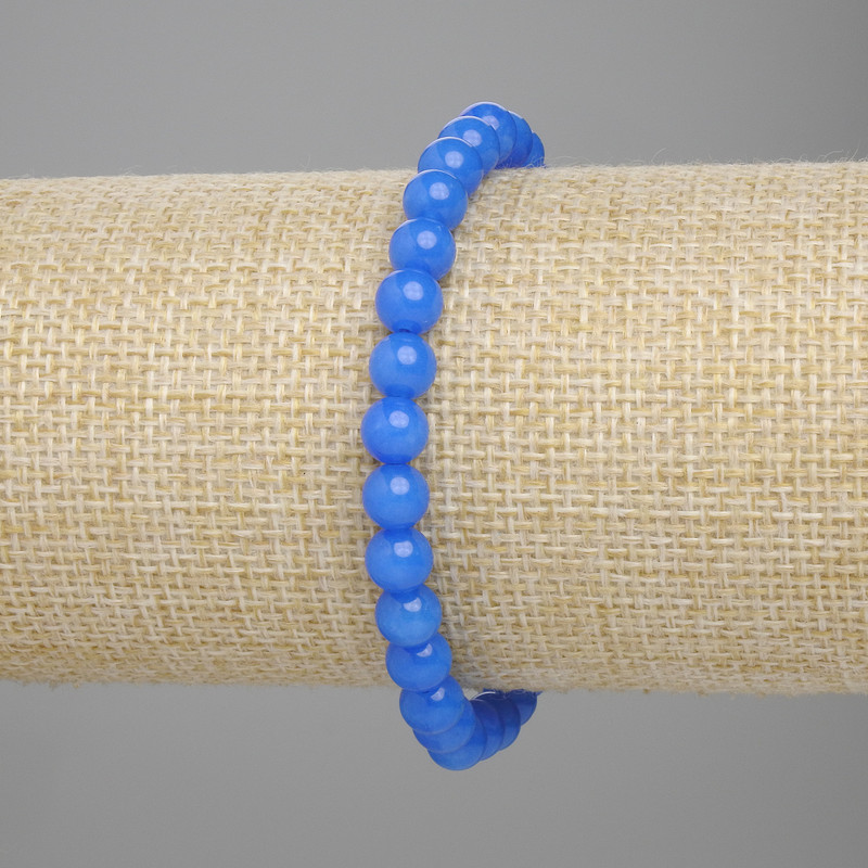 Apatite Bracelet with Smooth Round Beads, 6 mm Diameter, 18 cm Length ± Stretch
