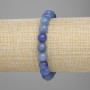Blue Aventurine Bracelet with Smooth Beads, 8.5 mm Diameter, 18 cm Length, Stretch