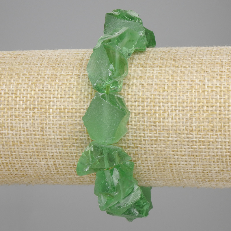 Toned quartz bracelet with unpolished stones, bead diameter 8–17×11–16 mm ±, length 18 cm ±, stretch
