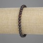 Garnet bracelet with smooth round beads, 6 mm diameter, 18 cm length, stretch