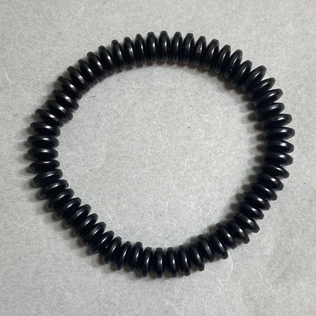 Hematite Rondelle Bracelet 8×3 mm, 18 cm, stretch