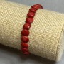 Coin-shaped Coral Bracelet 8 mm ±, length 18 cm ±, Stretch