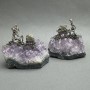 Prospectors souvenir (various figures) natural amethyst druzy stone, 55–60 × 40–55 mm ± assorted sizes