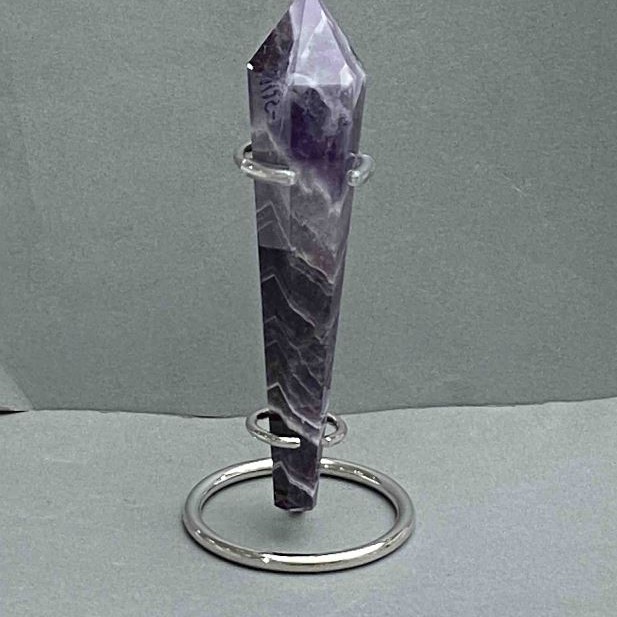 Souvenir Amethyst Cone Pencil with Geodes, 136×28 mm ± weight 120 g, with stand