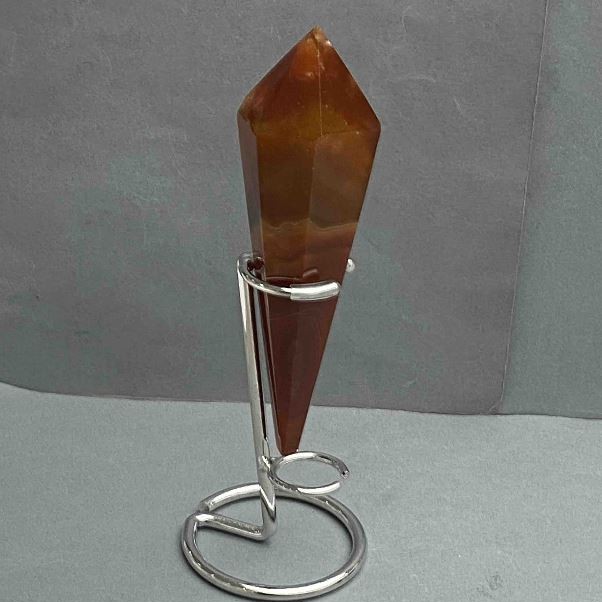 Souvenir cone pencil made of natural agate with geodes, 138x36 mm ±, weight 168 g, with stand