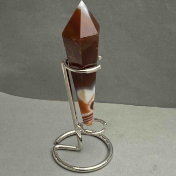 Cone-shaped souvenir pencil made of natural agate with geodes, 120x30 mm ± weight 115 g, with stand