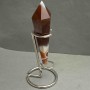 Cone-shaped souvenir pencil made of natural agate with geodes, 120x30 mm ± weight 115 g, with stand