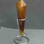 Cone-shaped souvenir pencil made from natural agate with geodes, 148×36 mm ±, weight 175 g, with stand