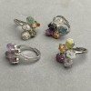 Earring 'Magic of Gemstones' Assorted Uncut Stones (4–5 Petals) One Size