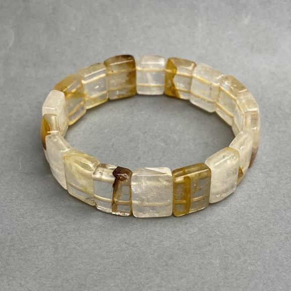 Citrine Link Bracelet, 15×11 mm diameter, 18 cm length, stretch