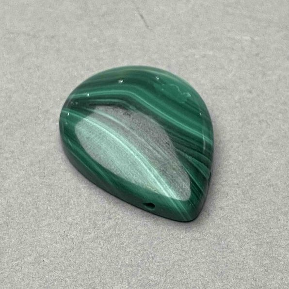 Malachite teardrop pendant 30×22 mm ± side hole