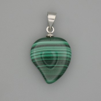 Malachite Heart Pendant 13×15×23 mm+
