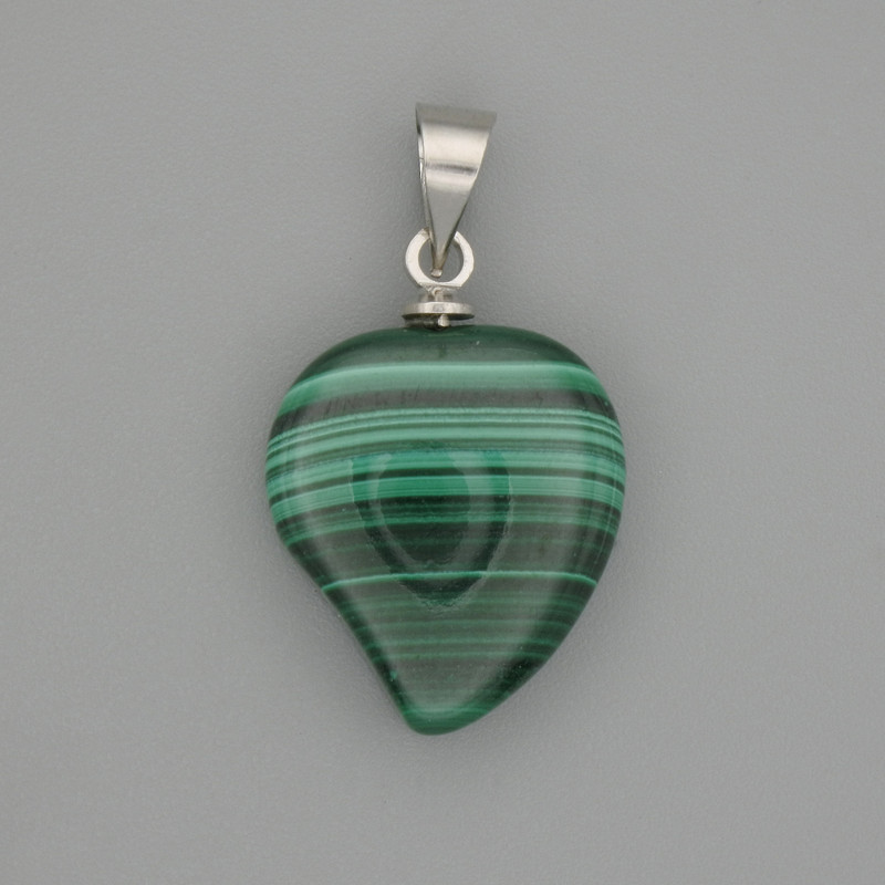 Malachite Heart Pendant 13×15×23 mm+