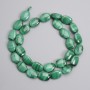Malachite Beads Oval 14×10 mm ± on Thread