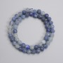 Blue aventurine faceted beads, 7 mm ±, strung on a thread, 39 cm long ±