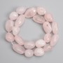 Pink Quartz Beads, Tumbled 15–24×13–15 mm, length 38 cm on thread